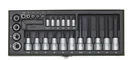 TX socket set, 1/4" + 1/2" (29 pcs.)