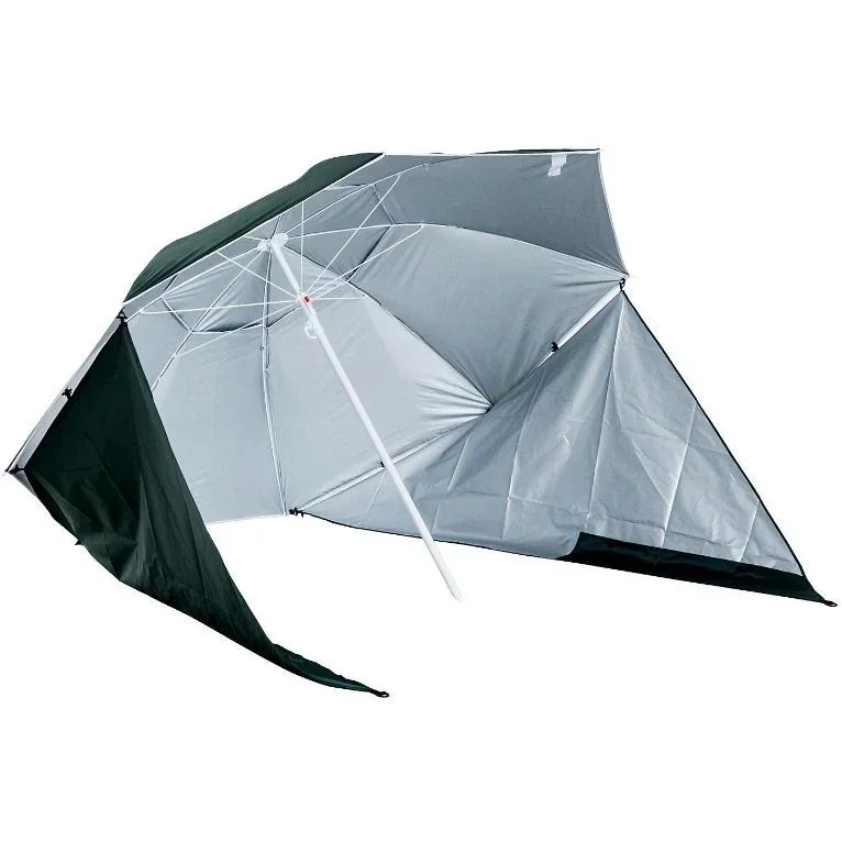 2 in 1 beach umbrella parasol 210cm green