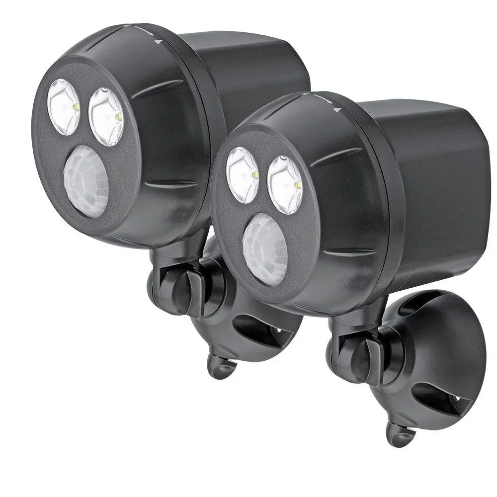 LED spotlight MB390 with motion detector, 2-pack, brown, 400 lumens, IP66