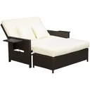 Polyrattan lounge sofa with cushions