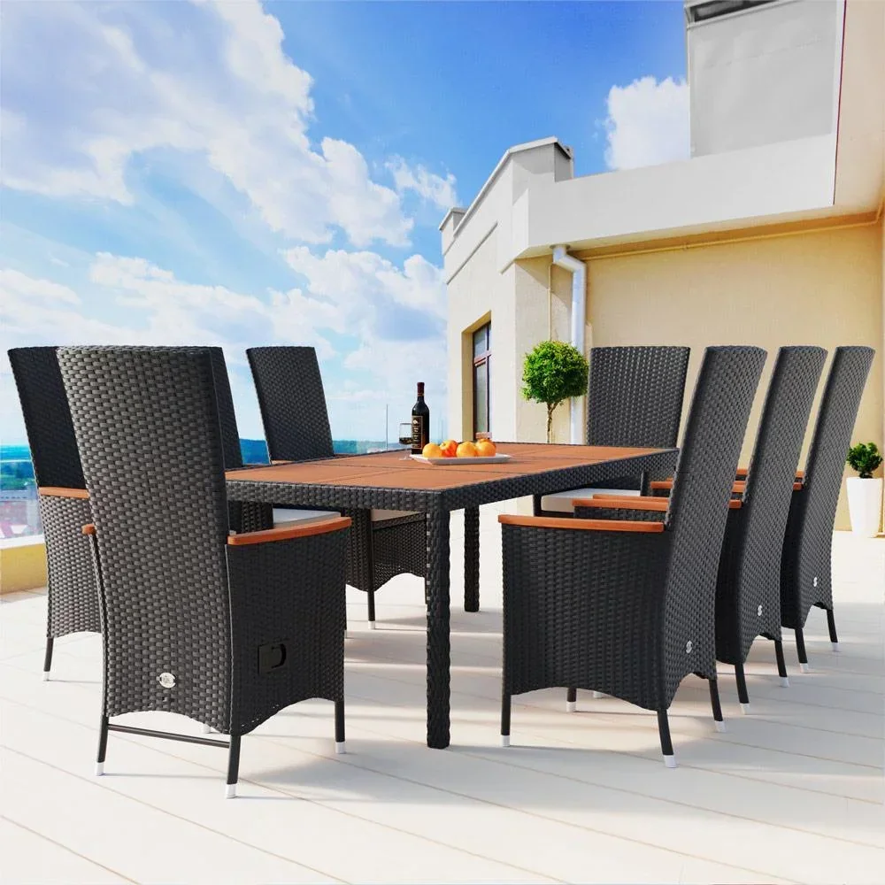 Garden set polyrattan set Rio 17-piece adjustable backrest