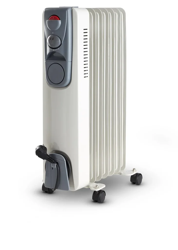 Oil radiator with 7 fins 1500 W, white
