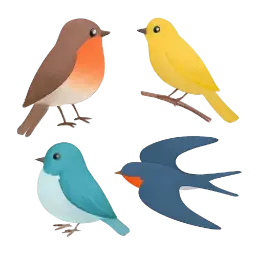 Vogels Muurstickers afbeelding