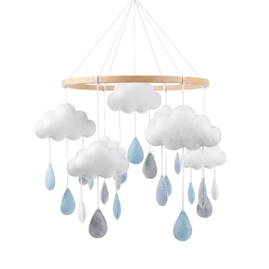 Babyslaapkamer Wolken & Regen afbeelding
