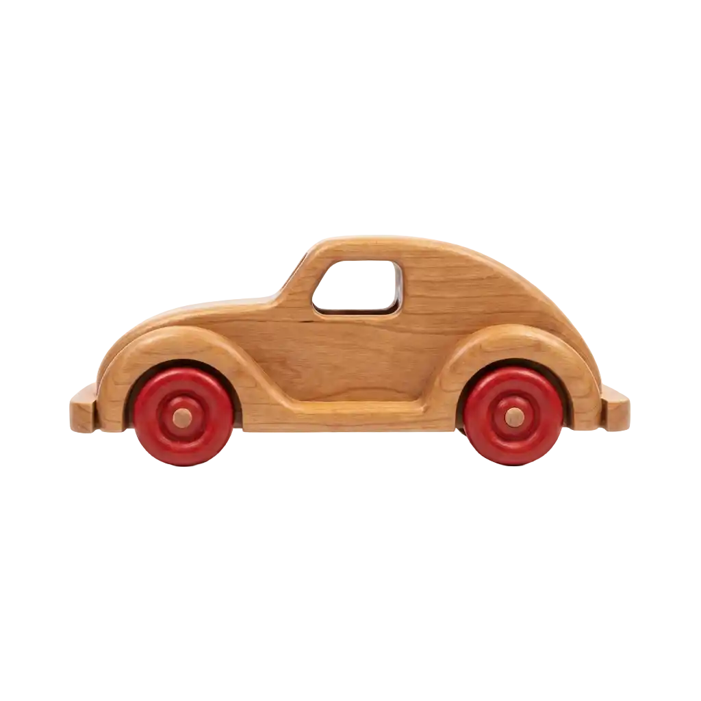 Houten speelgoedauto's afbeelding