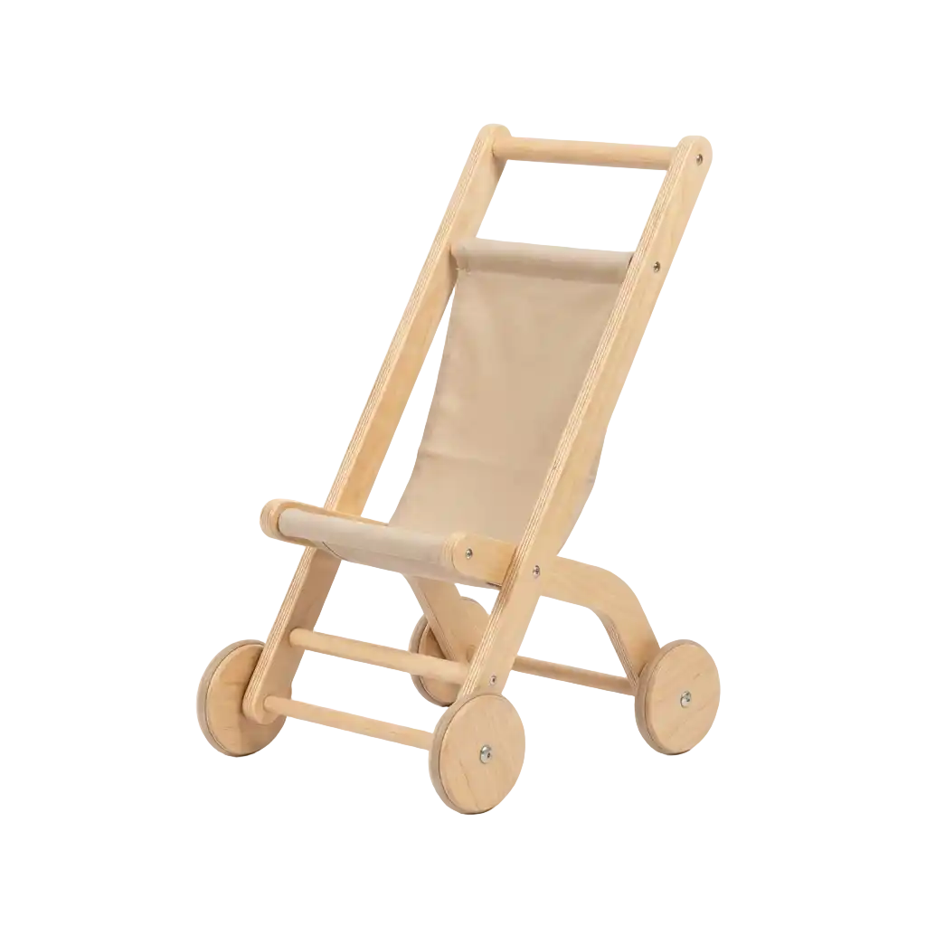 Houten poppenwagen afbeelding
