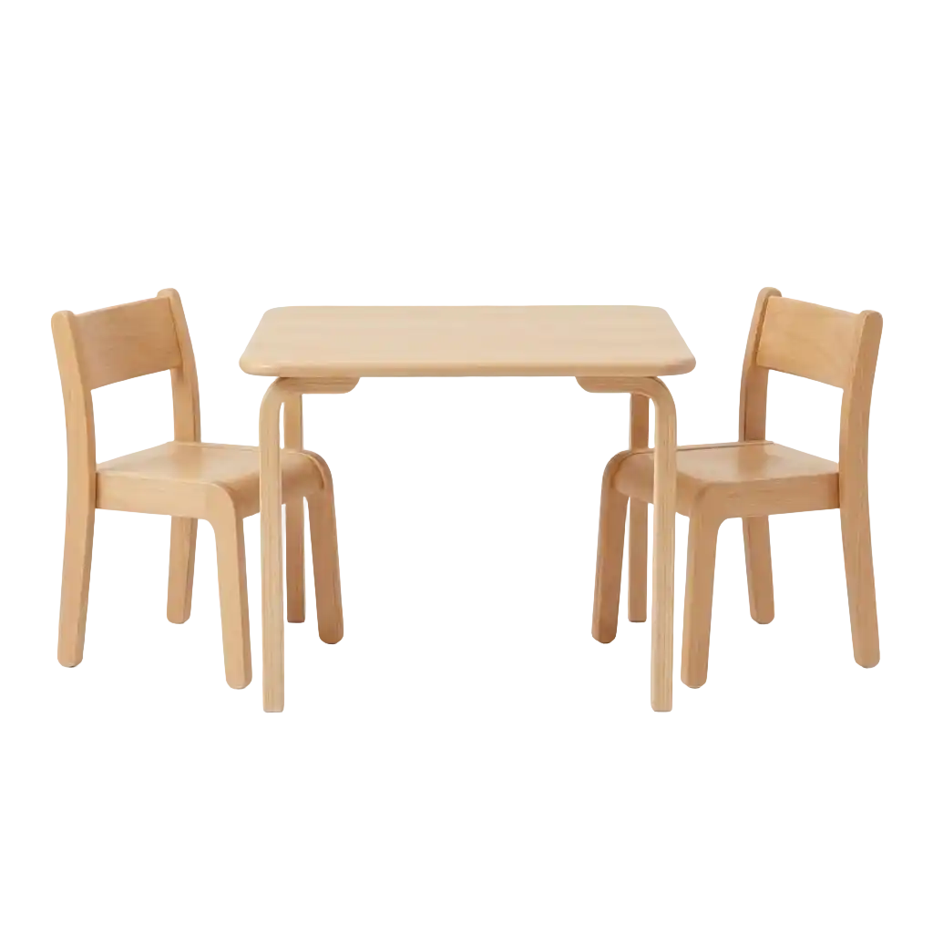 Kindertafel met stoelen afbeelding