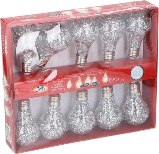 "Party lighting Christmas lights LED 225 cm silver 10 pcs image"