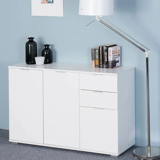 "Sideboard Alba | Drawer cabinet | White with image"