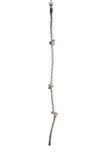 "Climbing rope with 3 knots and 1 ring image"