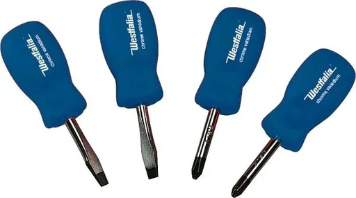 "Short screwdriver set, flat and Phillips, 4 pieces. image"