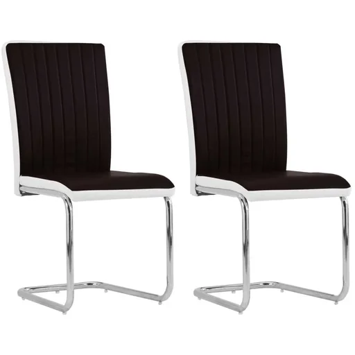 "Dining room chairs 2-seater faux leather brown image"