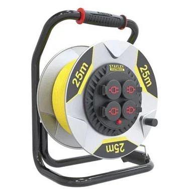 "Professional cable reel with anti-twist protection - Neoprene - 25 M - 3G2.5 - 4 sockets image"