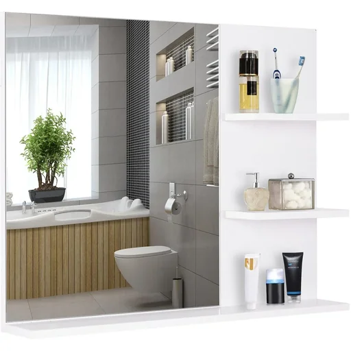 "Bathroom mirror with 3 shelves image"