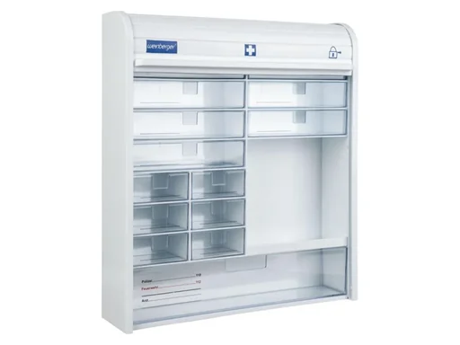 "Medicine cabinet with blinds image"