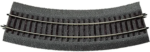 "6 pieces curved track R2 with bedding, radius 358 mm, curve angle 30° image"