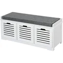 Stool 3 Drawers Multifunctional White