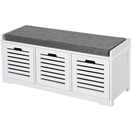 "Stool 3 Drawers Multifunctional White image"