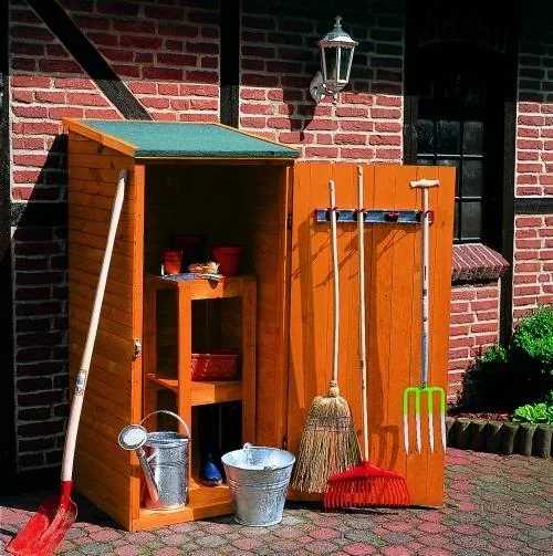 "Large appliance cabinet, honey brown image"