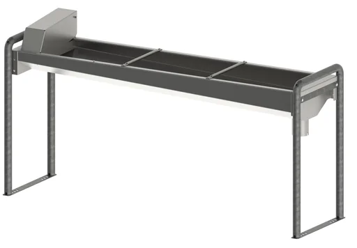 "Heatable trough drinker 190cm made of stainless steel, with base frame image"