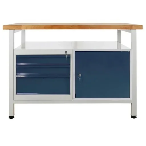 "Workbench "Premium" 3 drawers, 1 door, L1200xW600xH840mm image"