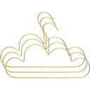 Set of 3 children's coat hangers - cloud motif - gold