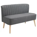 2-seater fabric sofa upholstered sofa seating furniture lounge sofa wood foam dark grey 117 x 56.5 x 77 cm