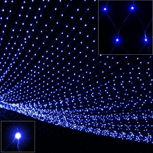 "Net light chain blue 100 LED 120x120cm image"