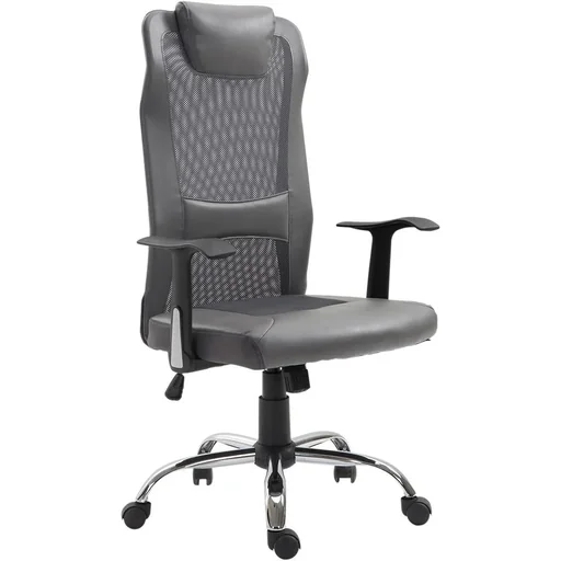 "Office chair height adjustable executive chair desk chair gaming chair ergonomic PU grey image"