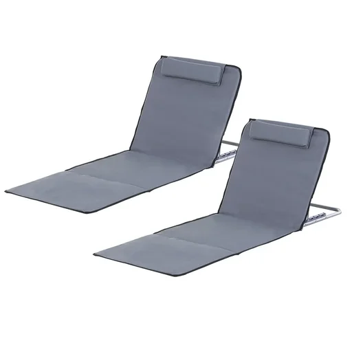 "Beach Mat Set of 2 Foldable 5-Step Set with Steel Carrying Bag image"