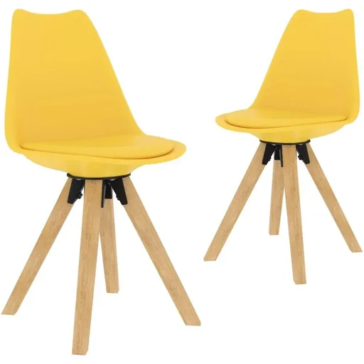 "Dining room chairs 2 pieces yellow image"