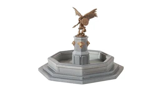 "City fountain, 10 cm wide, 10 cm deep, total height 7.5 cm, gauge H0 image"