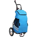 Foldable bicycle trailer with shopping bag blue and black