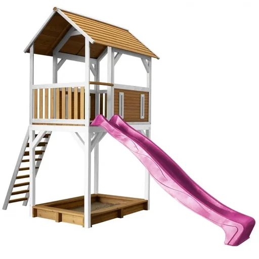 "Dory Play Tower Brown/White - Purple Slide image"