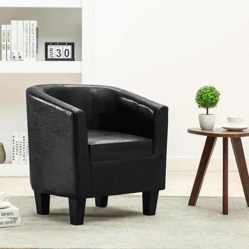 "Black leatherette bucket seat image"