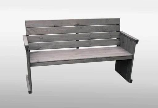 "Wooden bench St. Peter Ording, """"grey image"