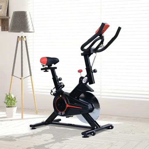 "Exercise bike with LCD monitor black image"