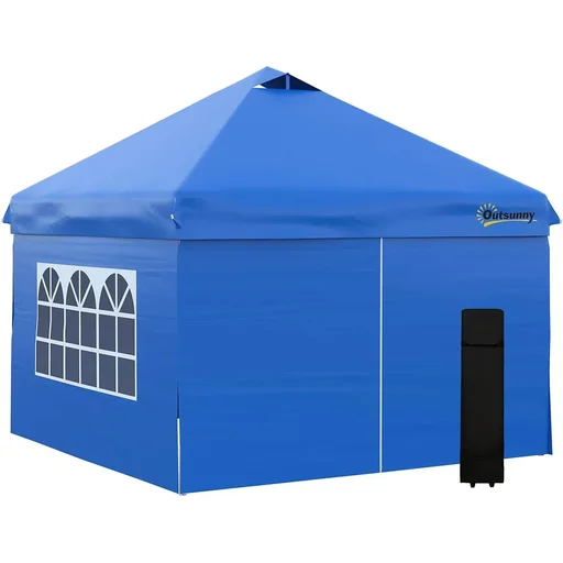 "Foldable Gazebo - Blue - 3 x 3 m - incl. pegs and bag image"
