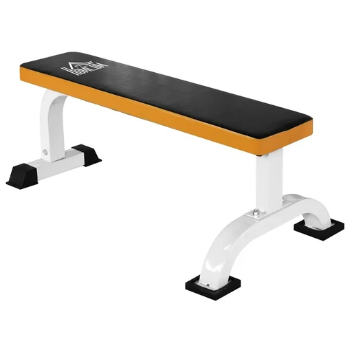 "Non-slip weight bench black/white/orange image"