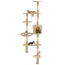 Sisal cat tree wall mount 194 cm beige