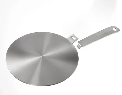 "Induction adapter plate Ø 24 cm stainless steel with removable handle image"
