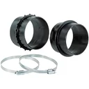 Hose extension coupling of 2 clamps