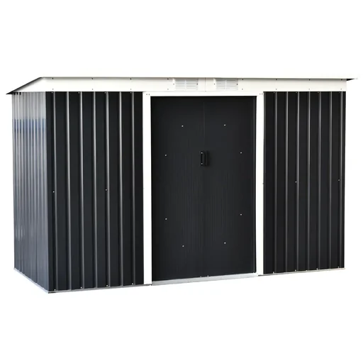"Tool shed with sliding door image"