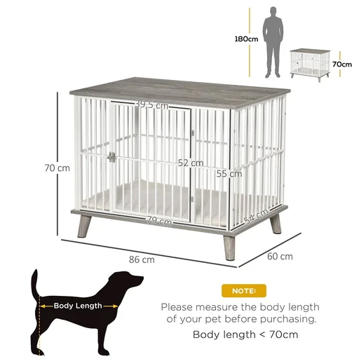 "Wooden dog cage with cushion Tis image"