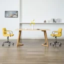Dining room chairs swivel 2 pieces fabric yellow