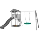 Beach Tower play tower with Summer Nest swing - Grey slide