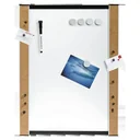 Whiteboard + magnetic board + cork edge for notes