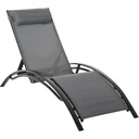 Sun lounger garden lounger garden chair relaxation chair deck chair aluminum adjustable gray 171 x 64 x 82 cm
