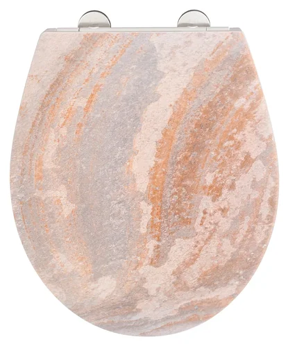 "Premium toilet seat Canyon with relief, made of antibacterial Duroplast, with soft-close mechanism image"