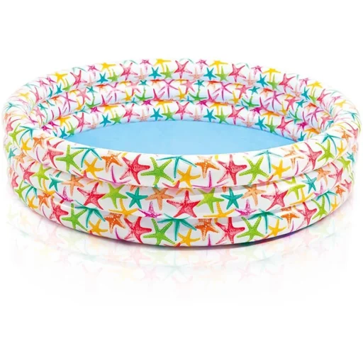"Inflatable children's pool with star print image"